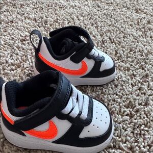 Nike Court Borough Low 2 in White, Black, and Orange